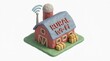 © rookielion - Rural Wi-Fi router clipart, network access element, isolated on white background