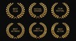 © twilight mist - Golden laurel wreaths represent various cinema achievement awards on a dark background.