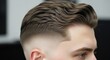 © Laili - Close-up of a modern men's haircut featuring a clean skin fade on the sides and back with wavy, styled hair on top.