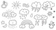 © Anna - weather forecast set in doodle style in vector. Element for design advertisement mail posts poster print postcard banner decor backgrounds