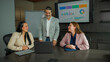 © Daniel Caro - Business professionals collaborating in data analysis during a meeting with a presentation.