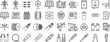 © ARNIKA ISLAM - Comprehensive electric and power line art icon set featuring power transmission, energy equipment, electrical cables, and utility tools in editable stroke vector style.