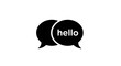 © NGLARANGAN - Black Speech Bubbles Icon with Hello Text on White Background