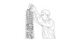 © Billy - Man building tall house of cards precarious stack with gambling strategy precision building precarious unstable collapse patience concentration activity entertain challenge structure