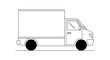 © irul - Delivery truck silhouette on white background for transportation concepts