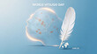 © shen - The head silhouette and feathers of vitiligo skin represent the concept of understanding the disease, calling for acceptance and support on World Vitiligo Day.