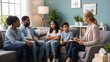 © realone - Therapist Conducting Family Counseling Session at Home