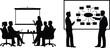 © Mominul - Business meeting and presentation silhouettes showing teamwork brainstorming and corporate collaboration environment