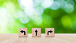 © rawintanpin - Arrows on wooden with three direction arrow choices, left, right or move forward, difficult decision making concept, Motivation and growth. not ai