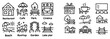 © Crispline Design - Travel icons with restaurant cafe park outline