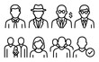 © Евгений Мельничук - Business icons with people and profiles outline minimal