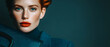 © Surf_Glow - Woman red hair teal eye freckle orange lip dark bag fashion portrait beauty editorial