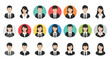 © Danang - Diverse Business People Avatars Set, Professional Team Icons, Flat Design