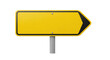 © FATEMA3.0 - Yellow directional arrow sign pointing to the right on a metal pole isolated on transparent background