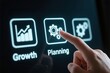 © Gibster - Ai productivity business people working marketing hand touchscreen planning growth finger technology digital screen icon strategy concept