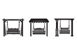 © md - Three different types of outdoor swing sets with canopies and supports