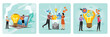© berkah design - Crowdfunding, Partnership, New Idea Generation. Cooperation and teamwork concept.