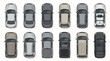 © dinuk_Studio - Top View Car Collection Vector Set, Overhead Vehicles Pack, Sedan SUV Pickup Roof View Isolated Transparent Background