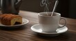 © Ksenia - Stirring spoon in teacup with close ripple pattern and bright reflection