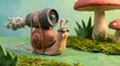 © EUNJUNG KIM - Snail Character with Jet Engine Backpack for Innovation Speed Concept