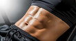 © Arra Vais - Close up of sweaty abdominal muscles on a fit person. Highly defined six pack abs glistening with sweat after a gym workout. Fitness and bodybuilding concept