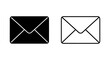 © black man - Black and white envelope icons in filled and outlined style for communication or mail concepts