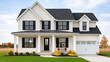 © sabyna75 - Charming family dream house exterior with classic architecture in serene suburban setting