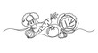 © Ra - Vegetable line art illustration.