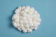© JpegPhotographer - Soft cotton balls pile, top view. Macro detail cotton wool for facial cleansing. Hygiene and skincare beauty product backdrop