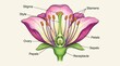 © Arslan - Detailed diagram showing the anatomical structure of a flower with all parts labeled