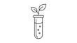 © Ali - Growth Hacking and Biotechnology Concept: A Minimalist Black Line Vector Icon of a Plant Growing in a Test Tube with Editable Stroke, Perfect for Science, Innovation, and Environmental Research.