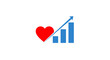 © Mojah - Heart with growing graph chart.