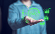 © Woonsen - Carbon emission reduction concept with CO2 icon and green technology interface, representing sustainability, climate change action, and environmental protection in modern digital innovation.