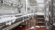 © Sugar Love Love - Deep cleaning sanitizing foam in industrial meat processing plant