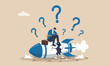 © Hanufa - Fail start up business, new business risk or unexpected entrepreneur bankruptcy concept, depressed businessman company owner sitting on crash launching space rocket metaphor new business failure