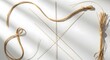 © Md Nazmul - Brown threads and yarns arranged on white surface with shadows  various textures transparent background
