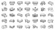 © Devika - collection of various minimalist line art furniture icons for interior design plans