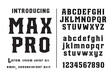 © Tonmoy - A vintage western style slab serif typeface featuring uppercase and lowercase letters, numbers, and punctuation marks, isolated on a white background.
