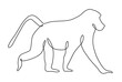 © mamat - a single continuous line drawing of a baboon. a vector image of a single continuous black line on a white background. an editable image.