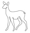 © mamat - a continuous single line drawing of a deer. a vector image of a single continuous black line on a white background. an editable image.