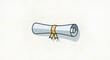 © Creativetimes - Cartoon diploma with yellow ribbon on white background