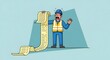 © Yaqeen - Overwhelmed construction worker looking at a long list of tasks with a stressed expression, highlighting project management challenges and workload stress