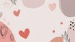 © Oksana_Tukane - romantic design with abstract hearts and soft organic shapes. Valentine's Day greeting cards or aesthetic backgrounds. Elegant pink floral line art.