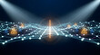 © DesignSells - Abstract cybersecurity risk concept with connected network nodes and warning symbols
