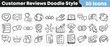 © Vectoravec - Hand-drawn doodle style customer review and feedback icons collection for user experience.