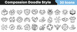 © Vectoravec - Collection of compassion related doodle style icons including hearts and helping hands