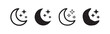© liubomir118809 - Crescent moon and stars icon set for night sky and celestial themes
