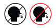 © Bell - No talking sign outlined. Flat fill icons