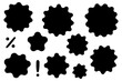 © Monika Jurczyk - Badge shapes PNG set, black starburst labels, blank sale stickers collection, scalloped edge badges for ecommerce, marketing, branding, price tags, UI and design templates. High-res PNG
