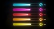 © Asad - Five colorful neon progress bars with icons and percentage indicators on a dark background for digital design